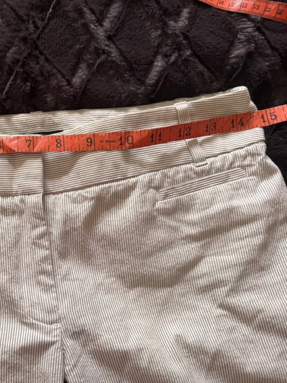 Ann Taylor Loft Marissa Cropped Petite pant; size 2; light gray and white stripe - Picture 10 of 12